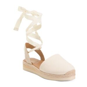 Vince Camuto cream gladiator linen Bonelle espadrille